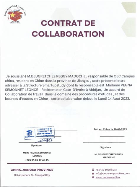 Contrat de collaboration médicale