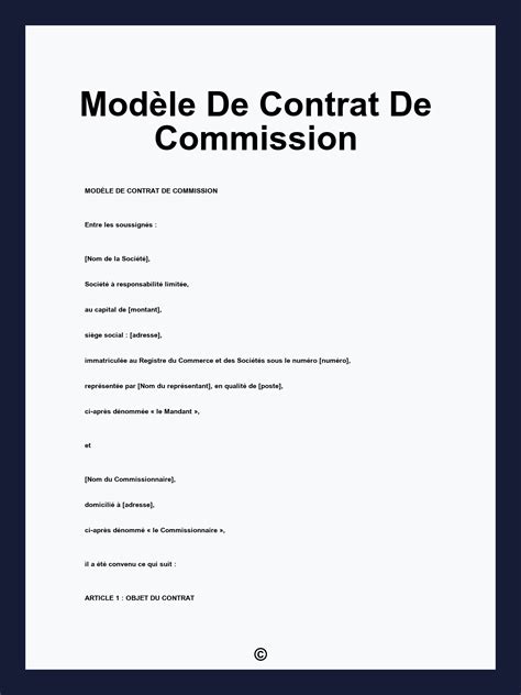 Contrat de commission de transport