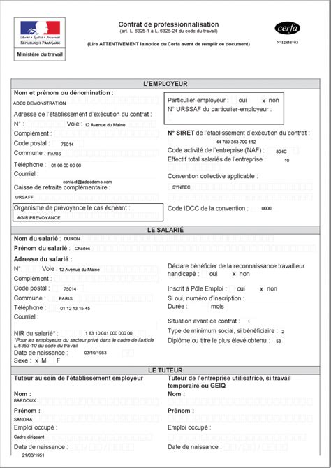 Contrat de professionnalisation