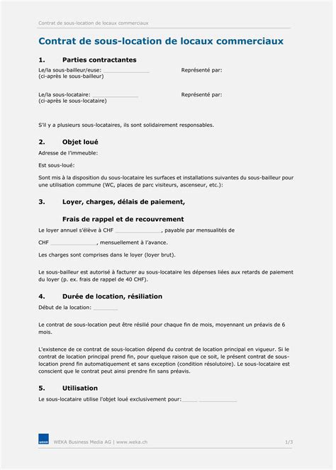 Contrat de sous-location