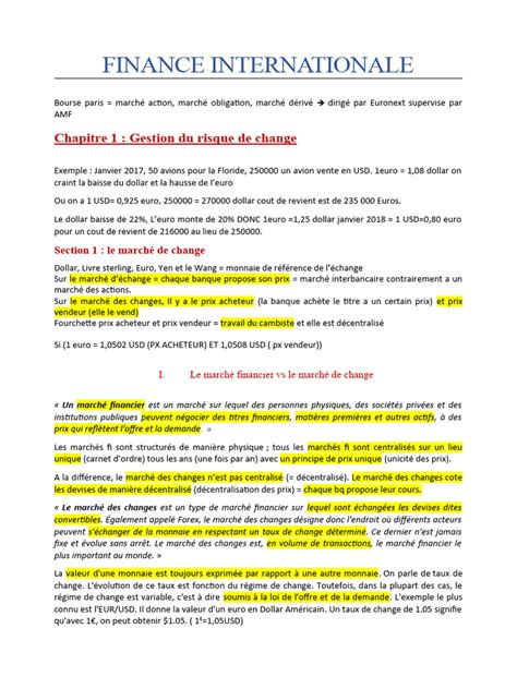 Cours de Finance