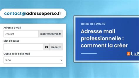 Création d'une adresse mail professionnelle
