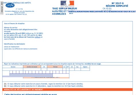 Déclaration TVA régime simplifié