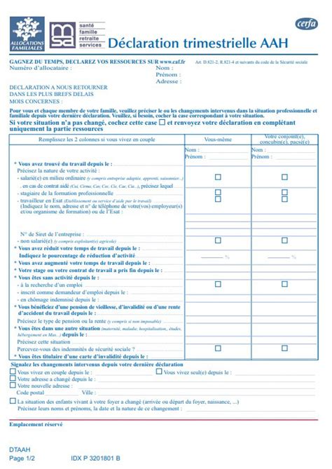 Déclaration Trimestrielle