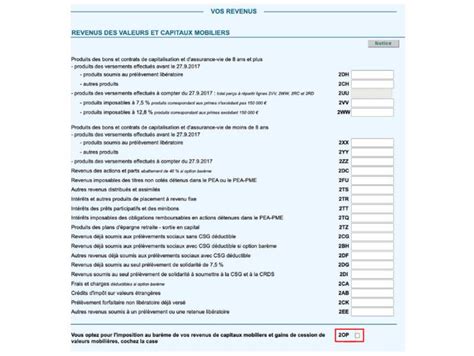 Déclaration d'impôts : Cases 2