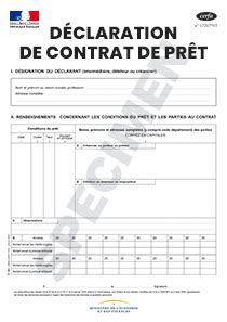 Déclaration de contrat de prêt