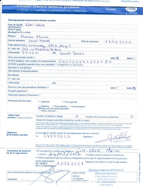 Déclaration de grossesse CPAM