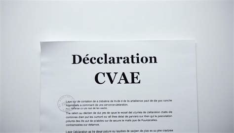 Déclaration de la CVAE