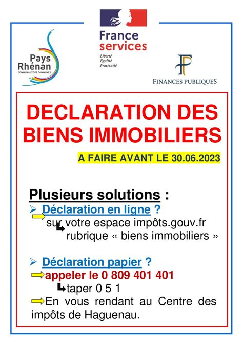 Déclaration des biens immobiliers