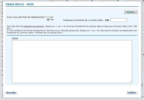 Déclaration des frais de repas