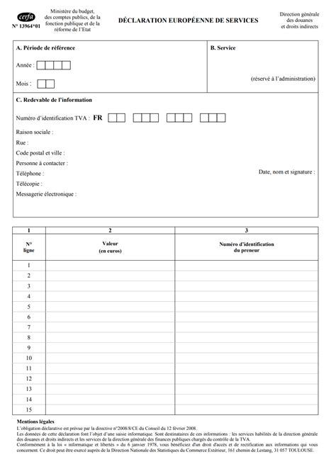 Déclaration européenne de Services