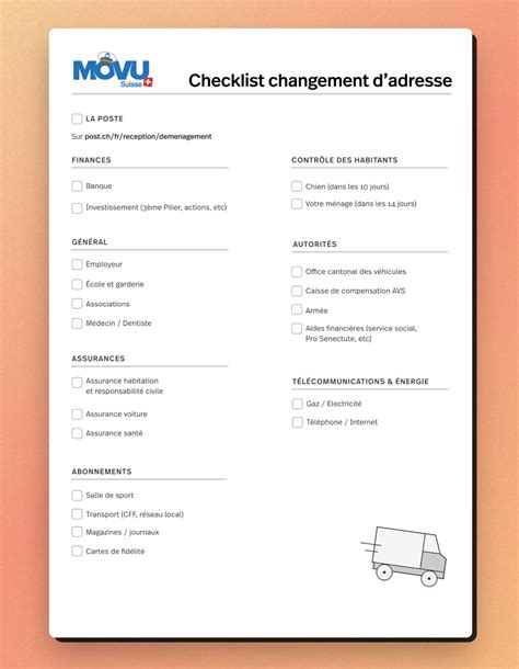 Déménagement et changement d'adresse