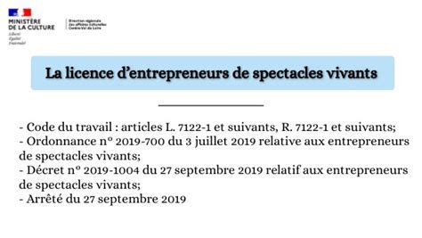 Démarche d'obtention de la licence d'entrepreneur de spectacles vivants