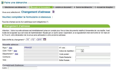 Démarches pour signaler un changement d'adresse aux impôts