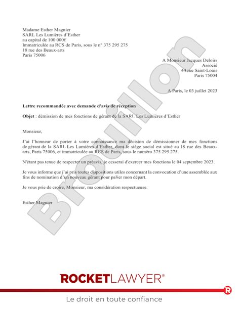 Démission du gérant de SARL : publication JAL