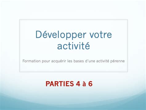 Développer votre activité