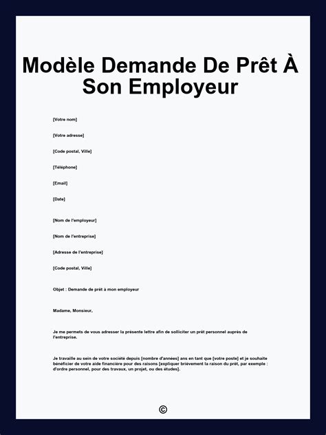 Demande de prêt personnel