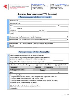 Demande de remboursement de TVA