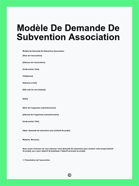 Demande de subvention pour une association loi 1901