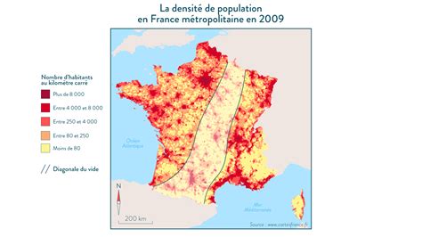 Densité de population en France par département