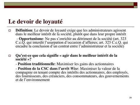Devoir de Loyauté