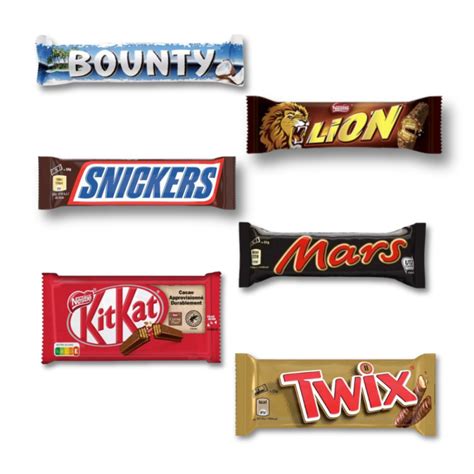 Différents types de barres chocolatées