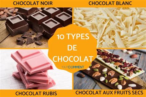 Différents types de chocolat
