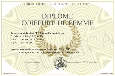 Diplômes de coiffure