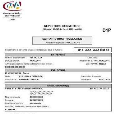 Document D1 pour les artisans