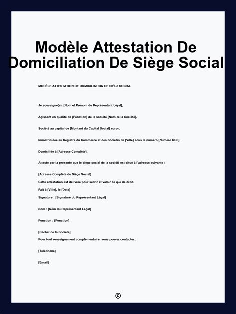 Domiciliation Siège Social