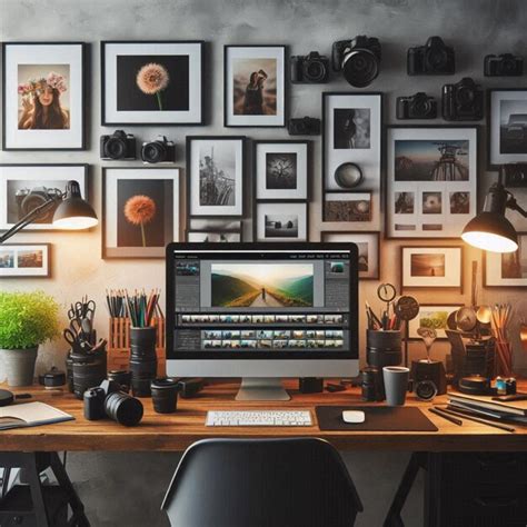 Espace de travail d'un photographe