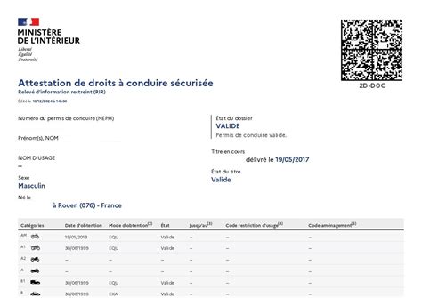Exemple d'attestation de droits