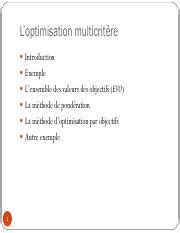 Exemple d'optimisation multi-critères