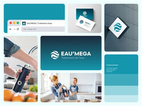 Exemple d'une identité visuelle avec EAU'MEGA traitement de l'eau