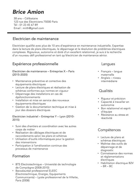 Exemple de CV pour auto-entrepreneur