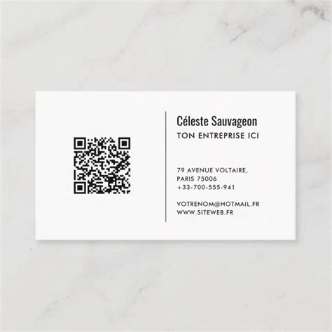 Exemple de carte de visite avec QR code