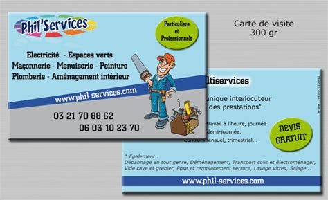Exemple de carte de visite multiservices