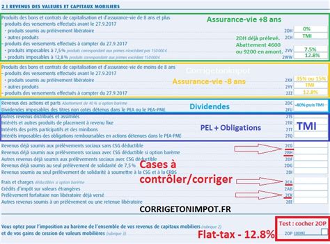 Exemple de déclaration d'impôts avec la case 2OP