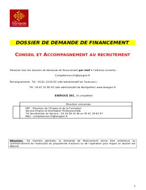Exemple de dossier de financement