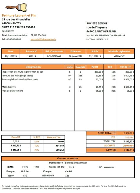 Exemple de facture TVA