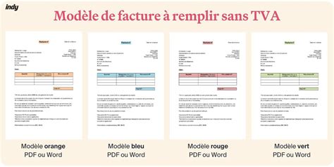 Exemple de facture avec la mention TVA non applicable