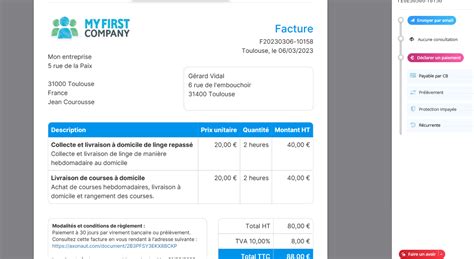 Exemple de facture en autoliquidation TVA par un sous-traitant