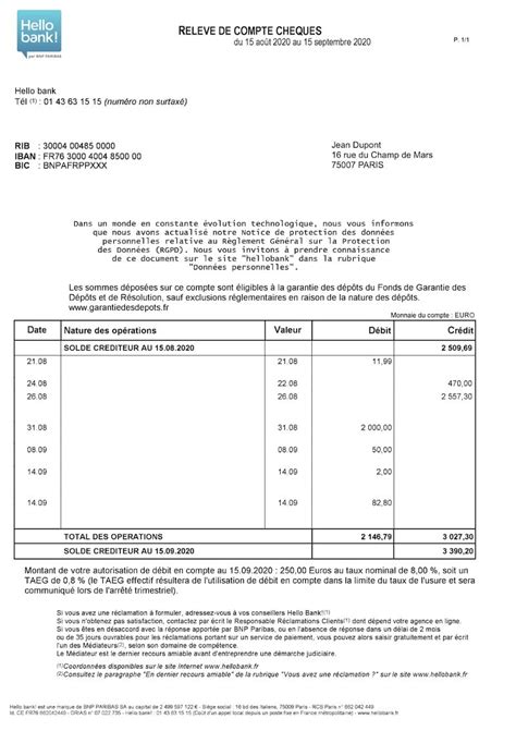 Exemple de prélèvement CA Consumer Finance sur un relevé bancaire