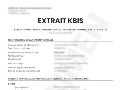 Extrait K-bis auto-entrepreneur