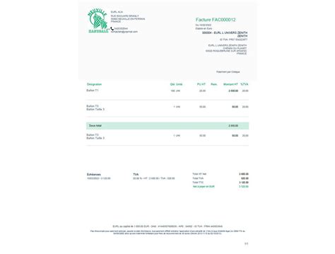 Facture Expert Comptable