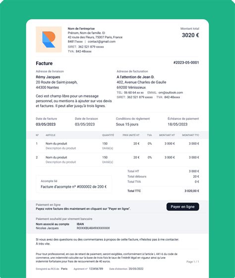 Facture auto-entrepreneur mentions obligatoires