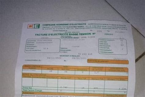 Facture d'électricité avec TVA