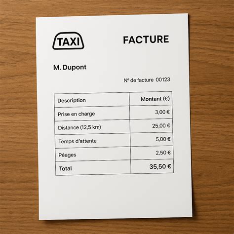 Facture taxi conventionné