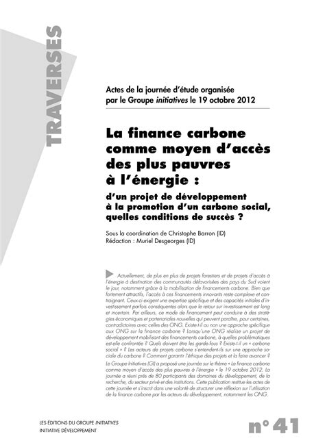 Finance Carbone et Projets Verts