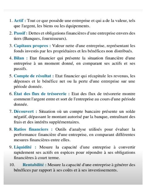 Finance d'entreprise : Concepts clés